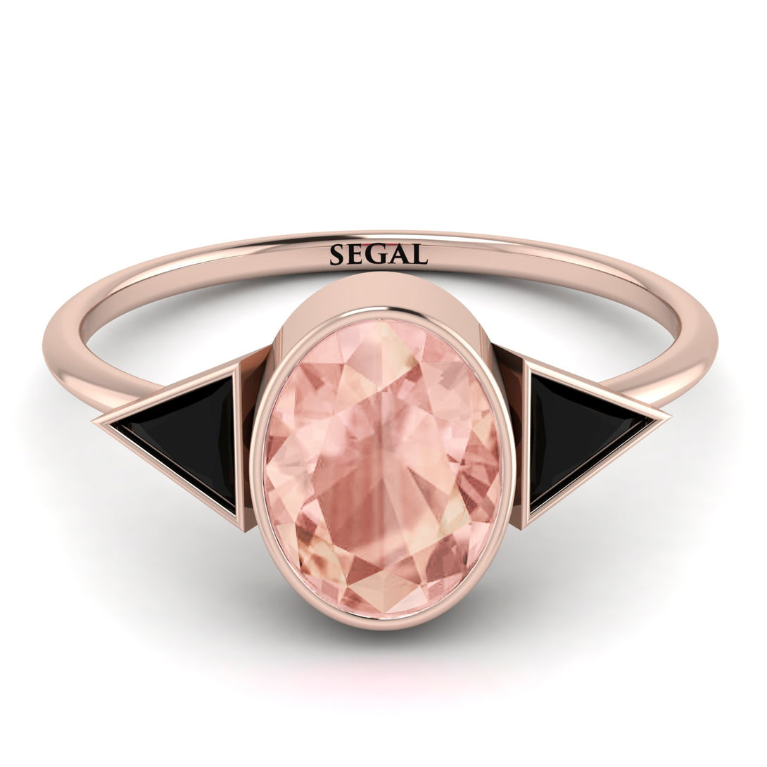 Geometrical Bezel Morganite Ring - Trinity No. 908