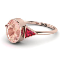 Geometrical Bezel Morganite Ring - Trinity No. 911 image 1