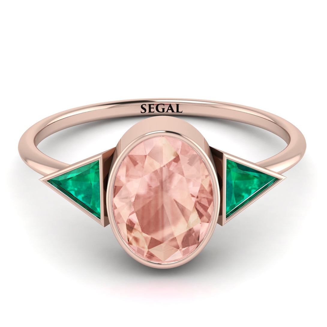 Geometrical Bezel Morganite Ring - Trinity No. 905