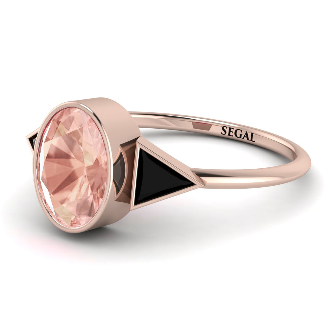 Geometrical Bezel Morganite Ring - Trinity No. 908