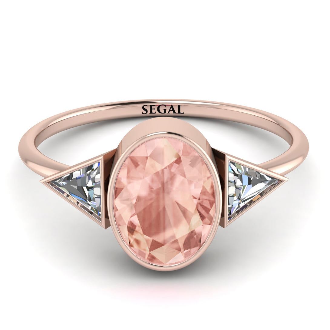 Geometrical Bezel Morganite Ring - Trinity No. 902