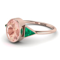 Geometrical Bezel Morganite Ring - Trinity No. 905 image 1