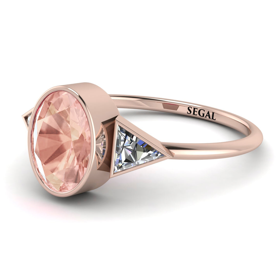 Geometrical Bezel Morganite Ring - Trinity No. 902