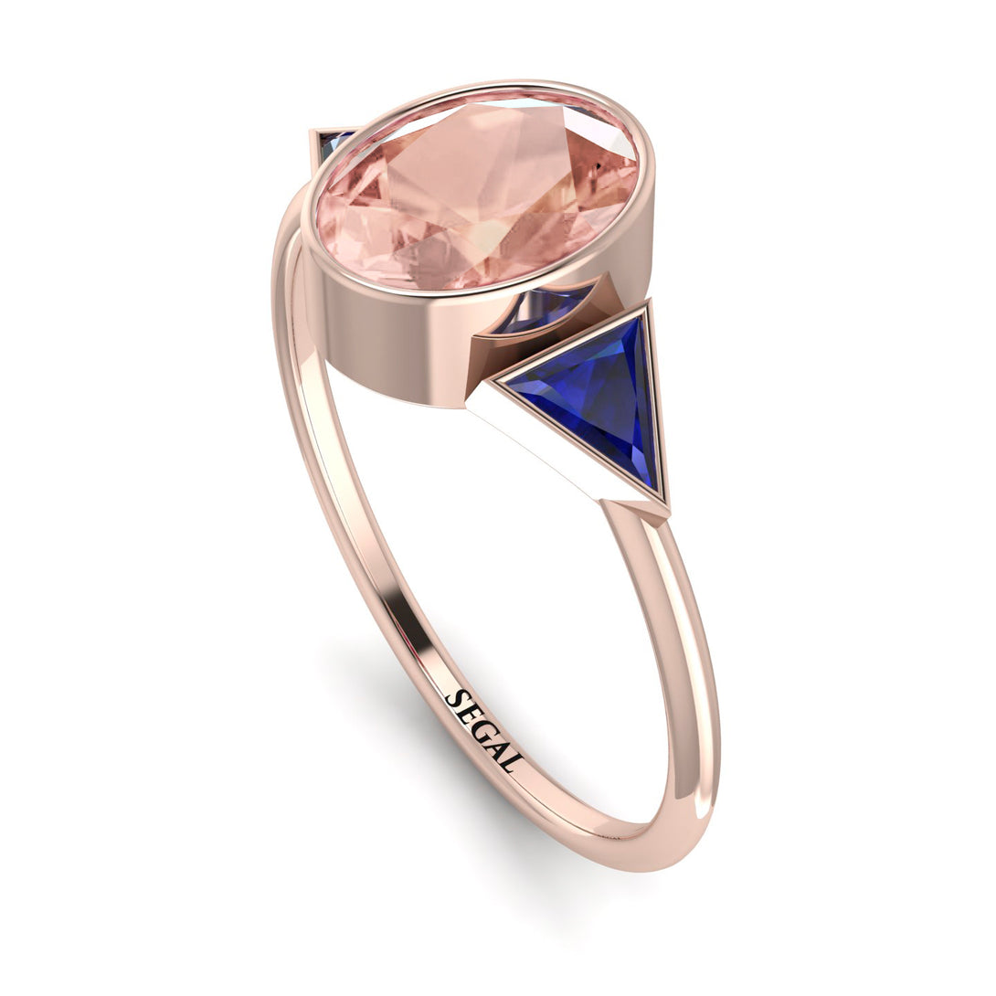 Geometrical Bezel Morganite Ring - Trinity No. 914