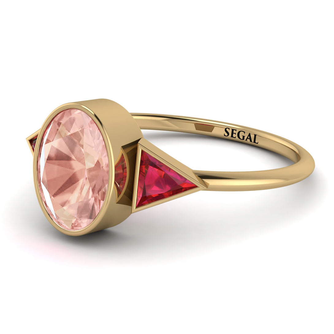 Geometrical Bezel Morganite Ring - Trinity No. 910