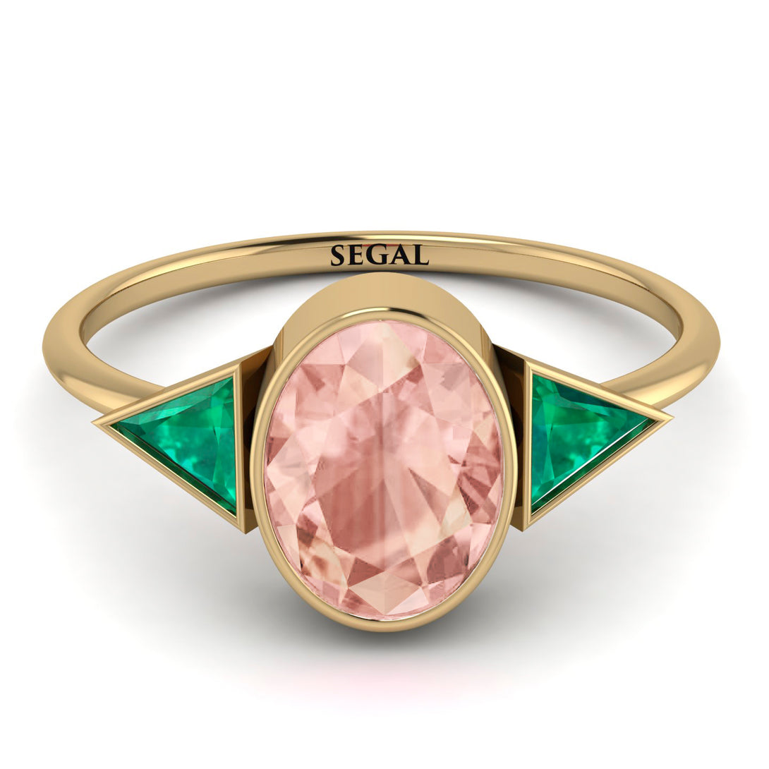 Geometrical Bezel Morganite Ring - Trinity No. 904