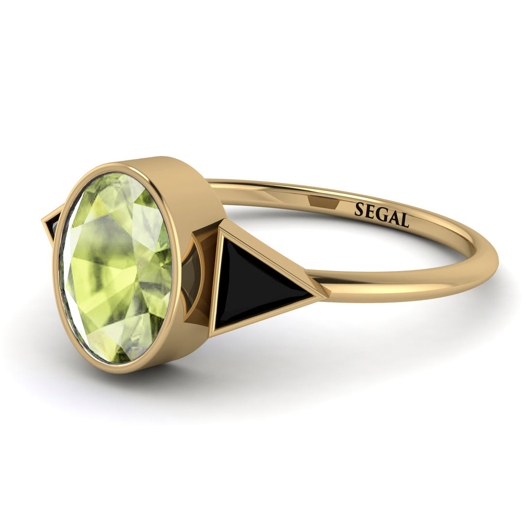 Geometrical Bezel Peridot Ring - Trinity No. 707