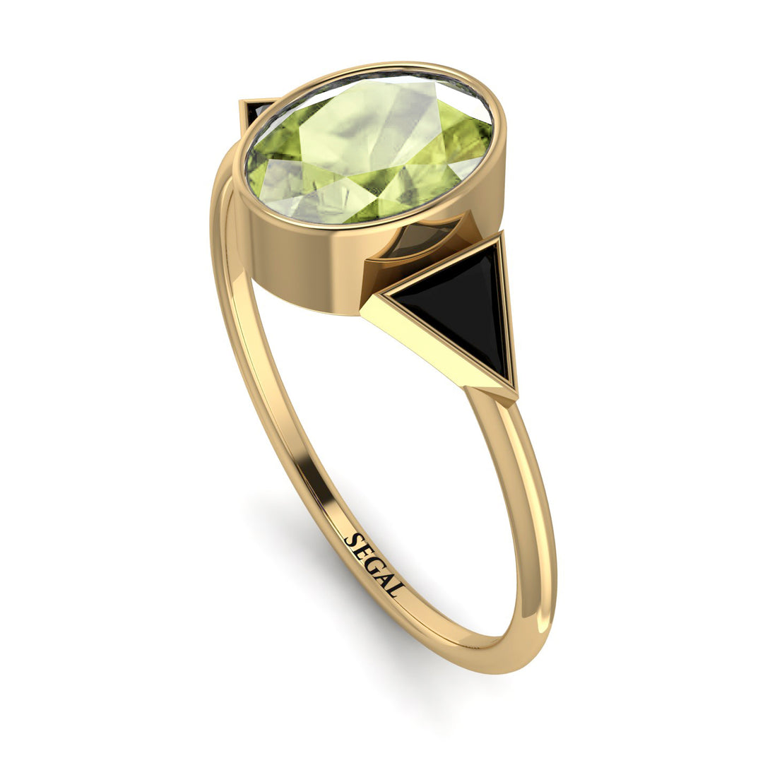 Geometrical Bezel Peridot Ring - Trinity No. 707