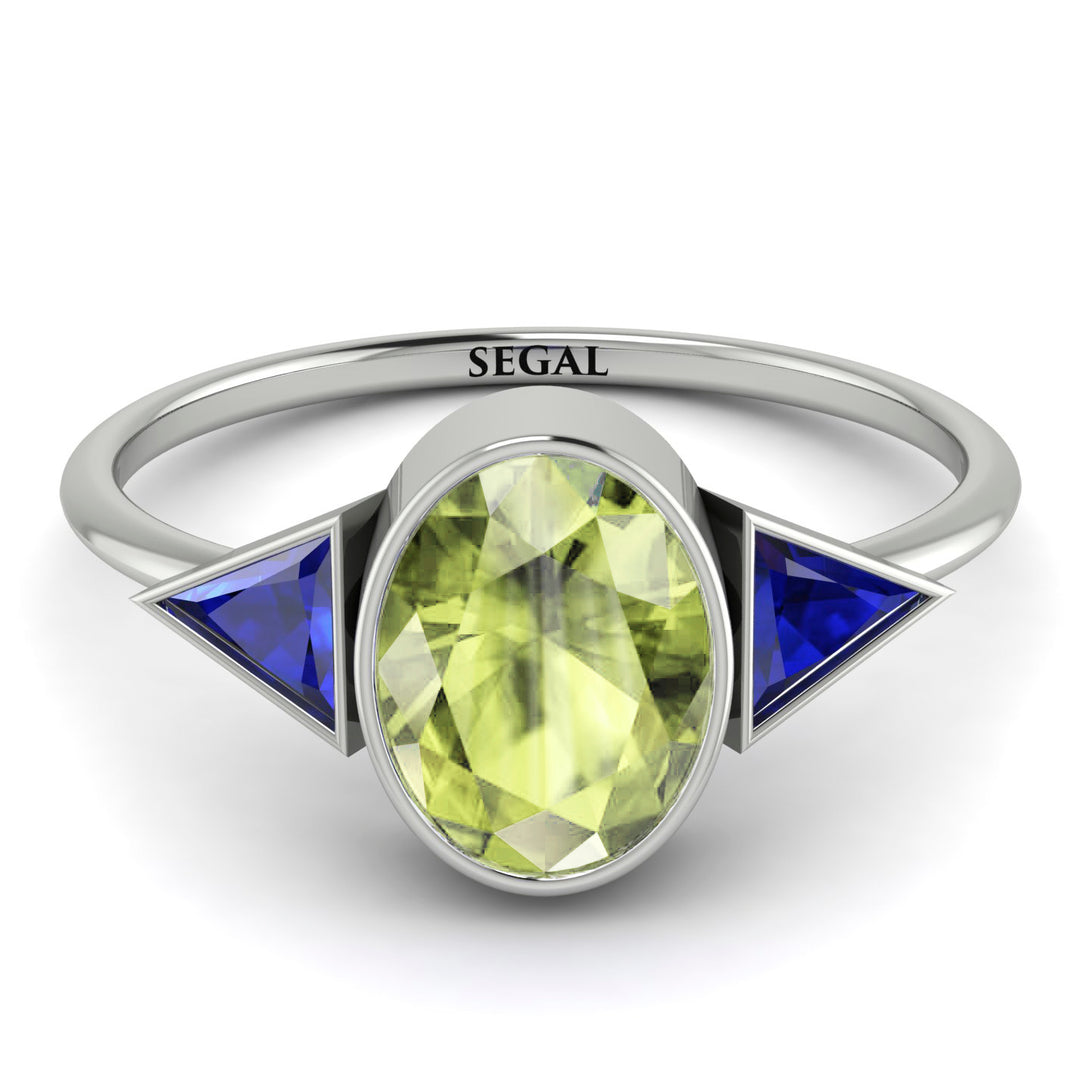 Geometrical Bezel Peridot Ring - Trinity No. 715