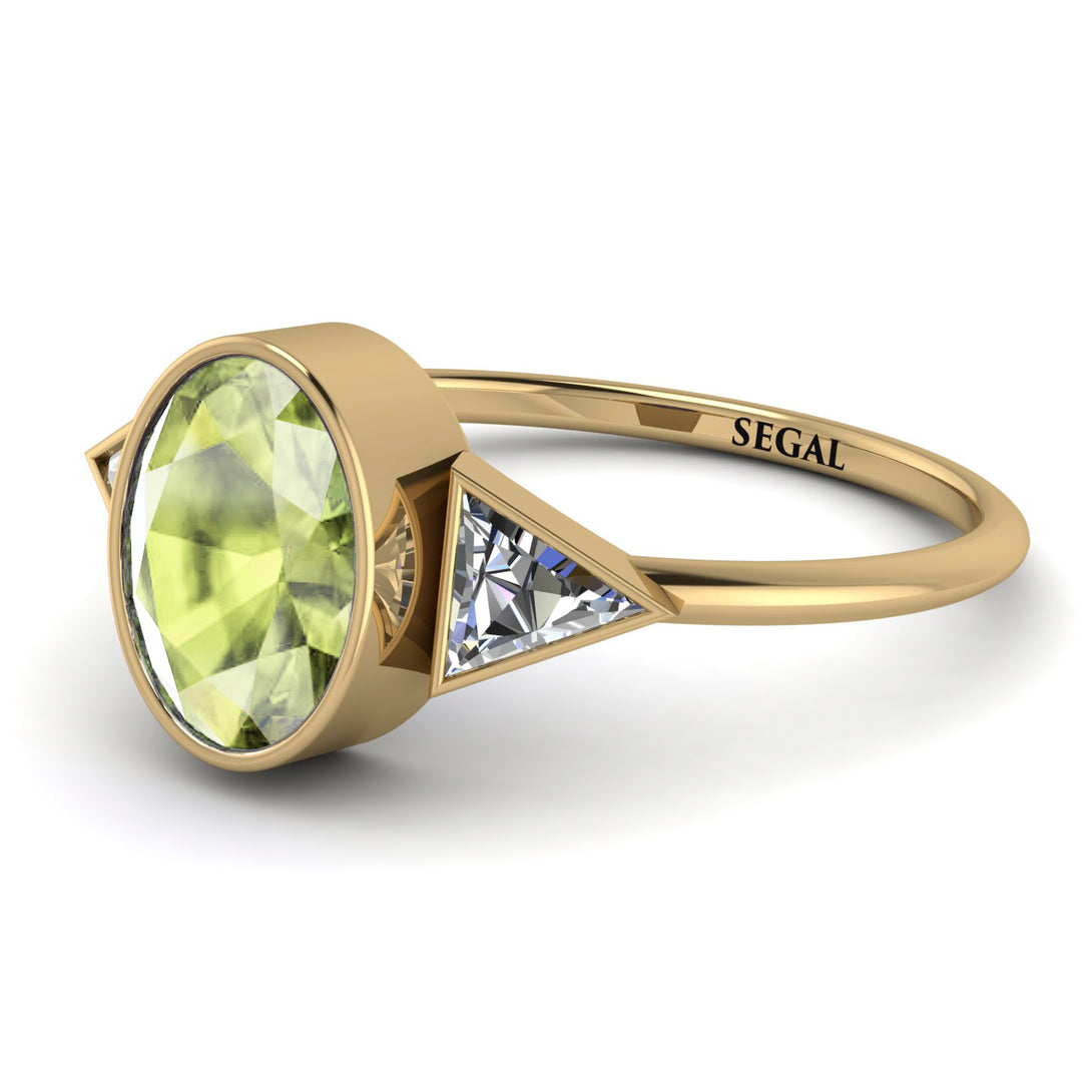 Geometrical Bezel Peridot Ring - Trinity No. 701