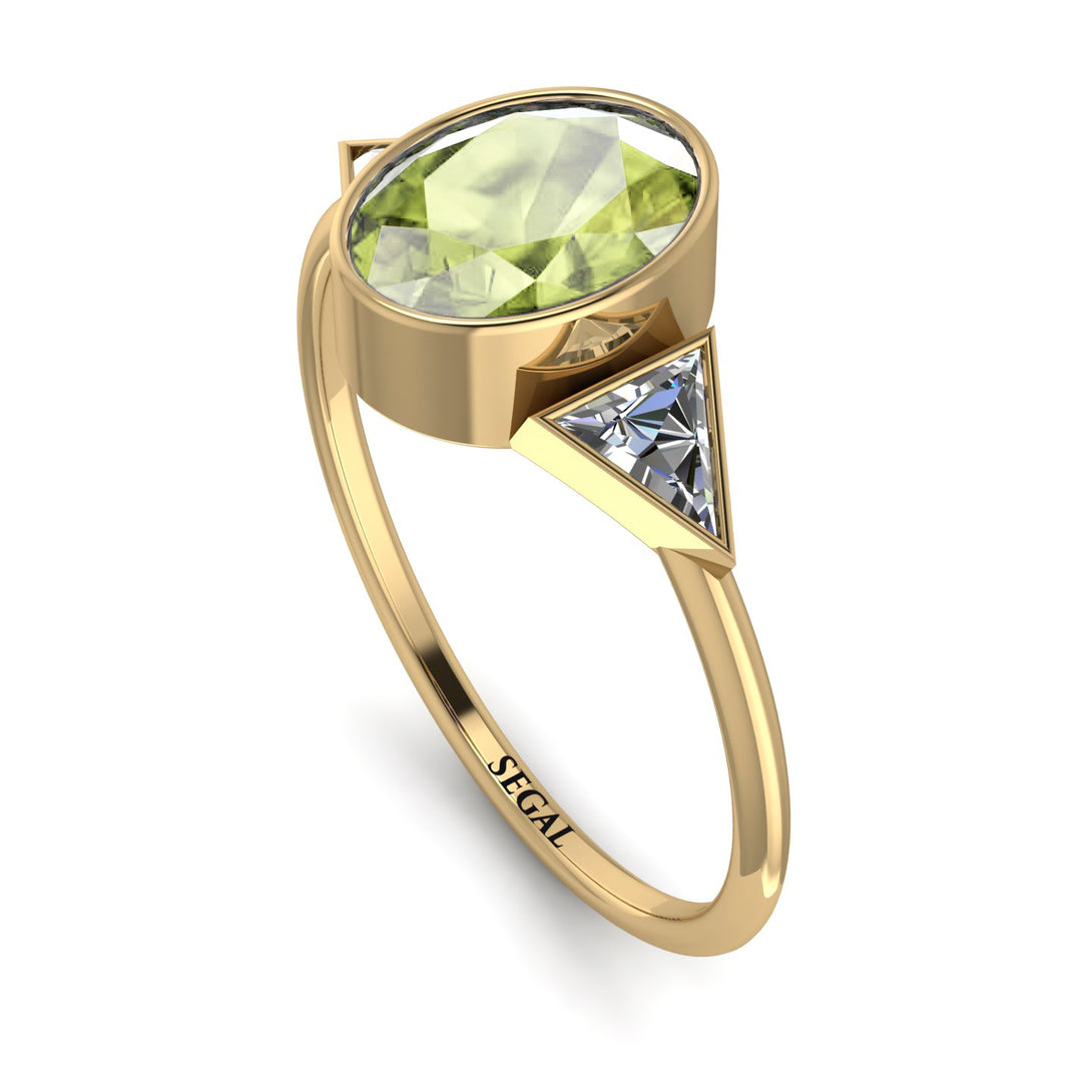 Geometrical Bezel Peridot Ring - Trinity No. 701