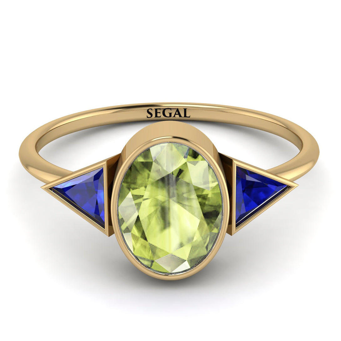 Geometrical Bezel Peridot Ring - Trinity No. 713
