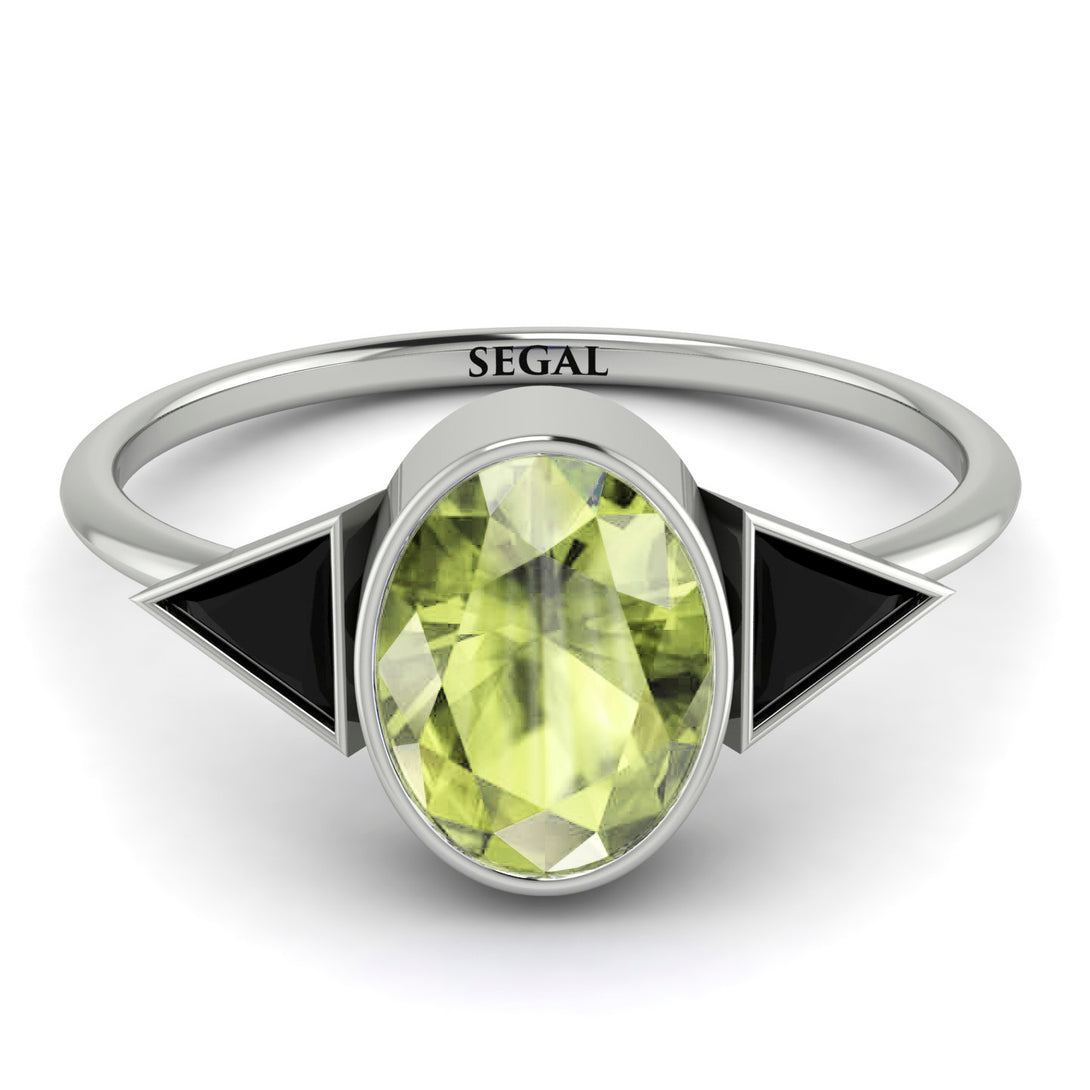 Geometrical Bezel Peridot Ring - Trinity No. 709