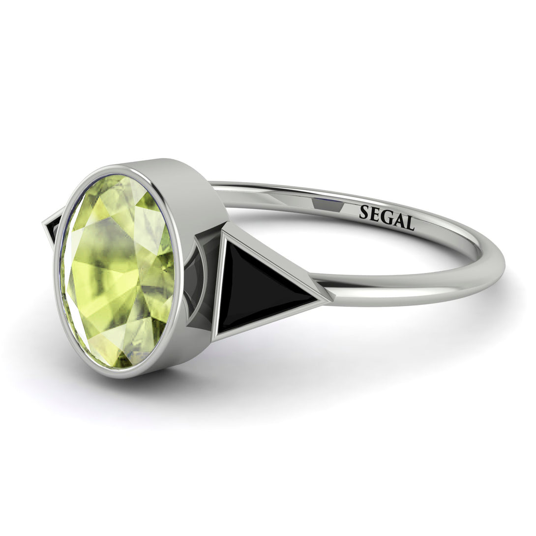 Geometrical Bezel Peridot Ring - Trinity No. 709