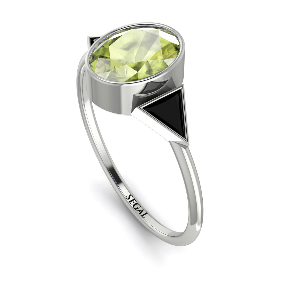 Geometrical Bezel Peridot Ring - Trinity No. 709