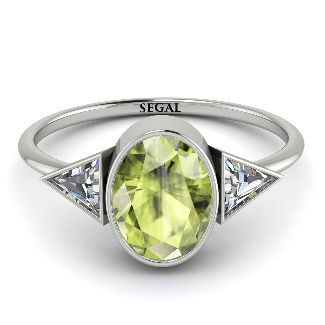 Geometrical Bezel Peridot Ring - Trinity No. 703