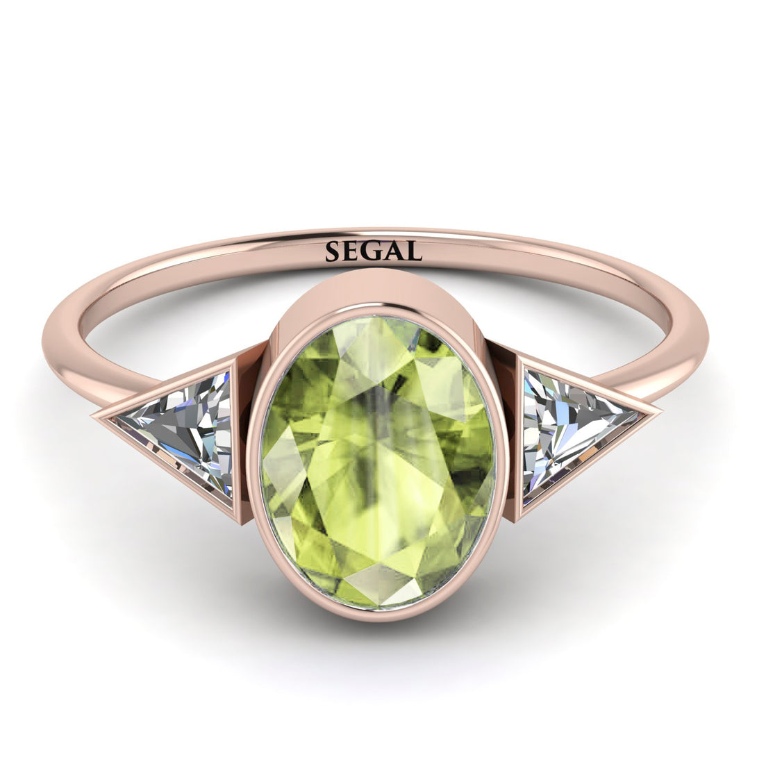 Geometrical Bezel Peridot Ring - Trinity No. 702