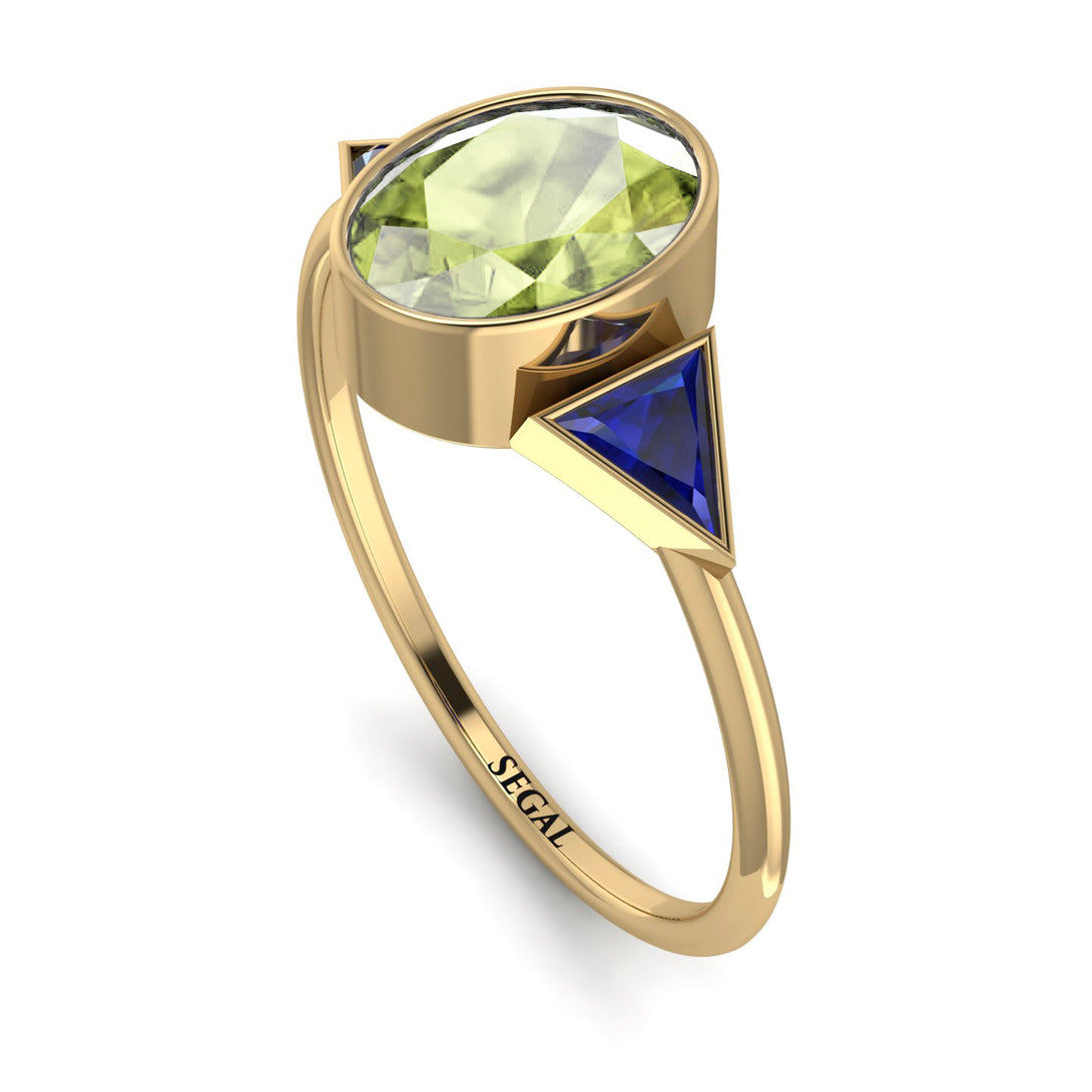 Geometrical Bezel Peridot Ring - Trinity No. 713