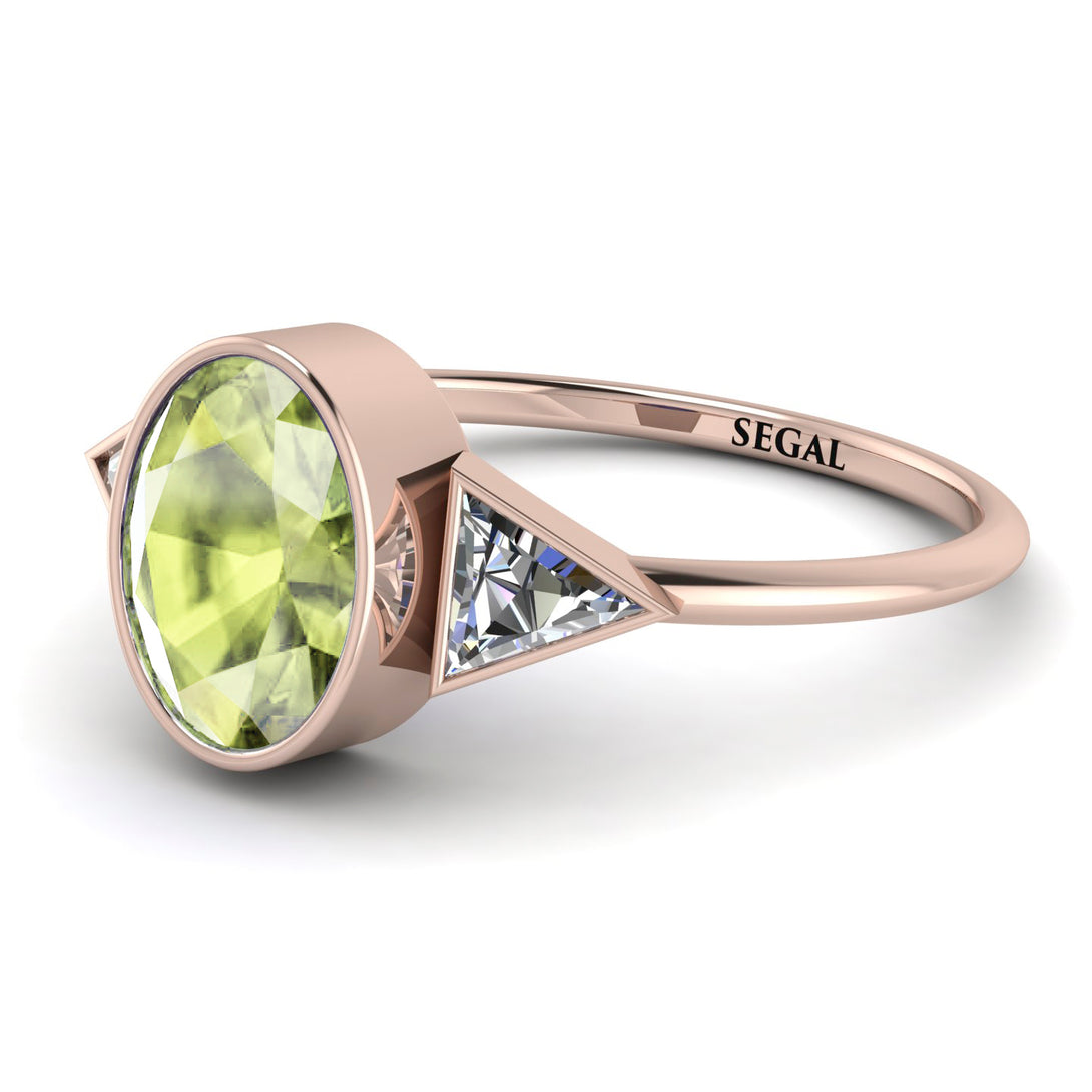 Geometrical Bezel Peridot Ring - Trinity No. 702