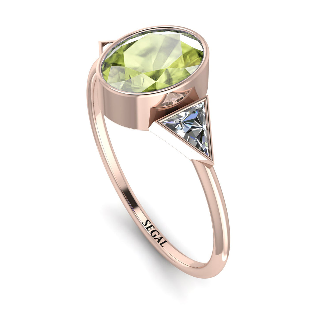 Geometrical Bezel Peridot Ring - Trinity No. 702