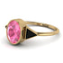 Geometrical Bezel Pink Moissanite Ring - Trinity No. 807 image 1