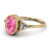 Geometrical Bezel Pink Moissanite Ring - Trinity No. 801