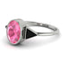Geometrical Bezel Pink Moissanite Ring - Trinity No. 809 image 1