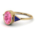 Geometrical Bezel Pink Moissanite Ring - Trinity No. 813 image 1