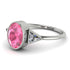 Geometrical Bezel Pink Moissanite Ring - Trinity No. 803