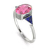 Geometrical Bezel Pink Moissanite Ring - Trinity No. 815