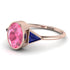 Geometrical Bezel Pink Moissanite Ring - Trinity No. 814