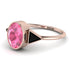 Geometrical Bezel Pink Moissanite Ring - Trinity No. 808