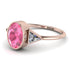 Geometrical Bezel Pink Moissanite Ring - Trinity No. 802