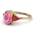 Geometrical Bezel Pink Moissanite Ring - Trinity No. 810