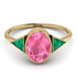 Geometrical Bezel Pink Moissanite Ring - Trinity No. 804