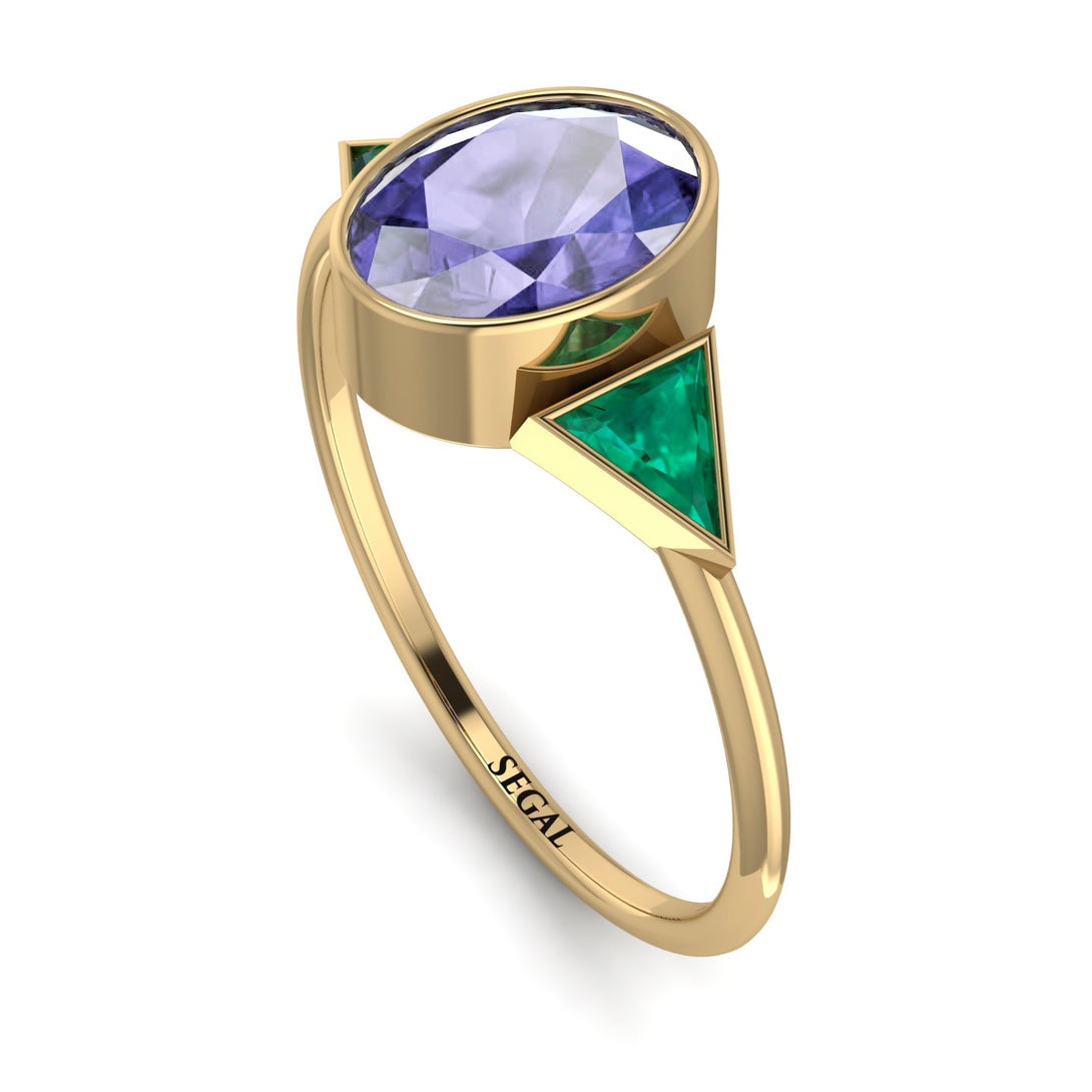 Geometrical Bezel Tanzanite Ring - Trinity No. 204