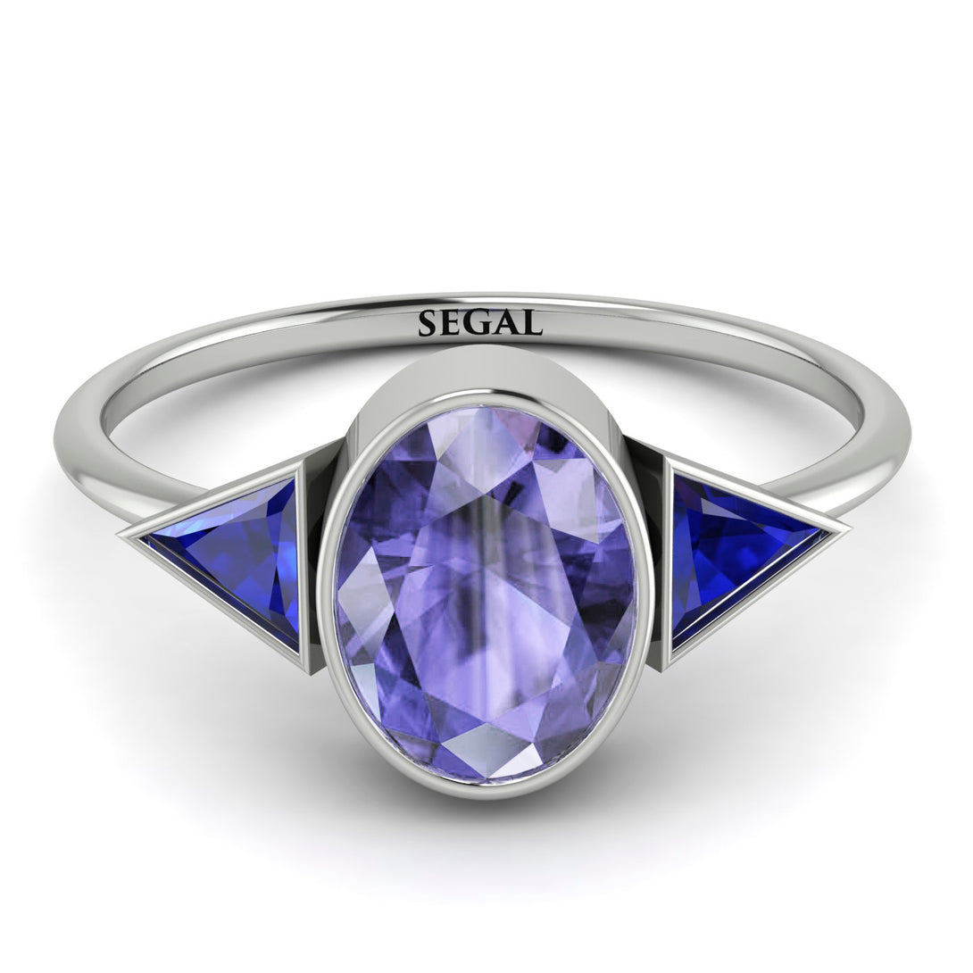 Geometrical Bezel Tanzanite Ring - Trinity No. 215