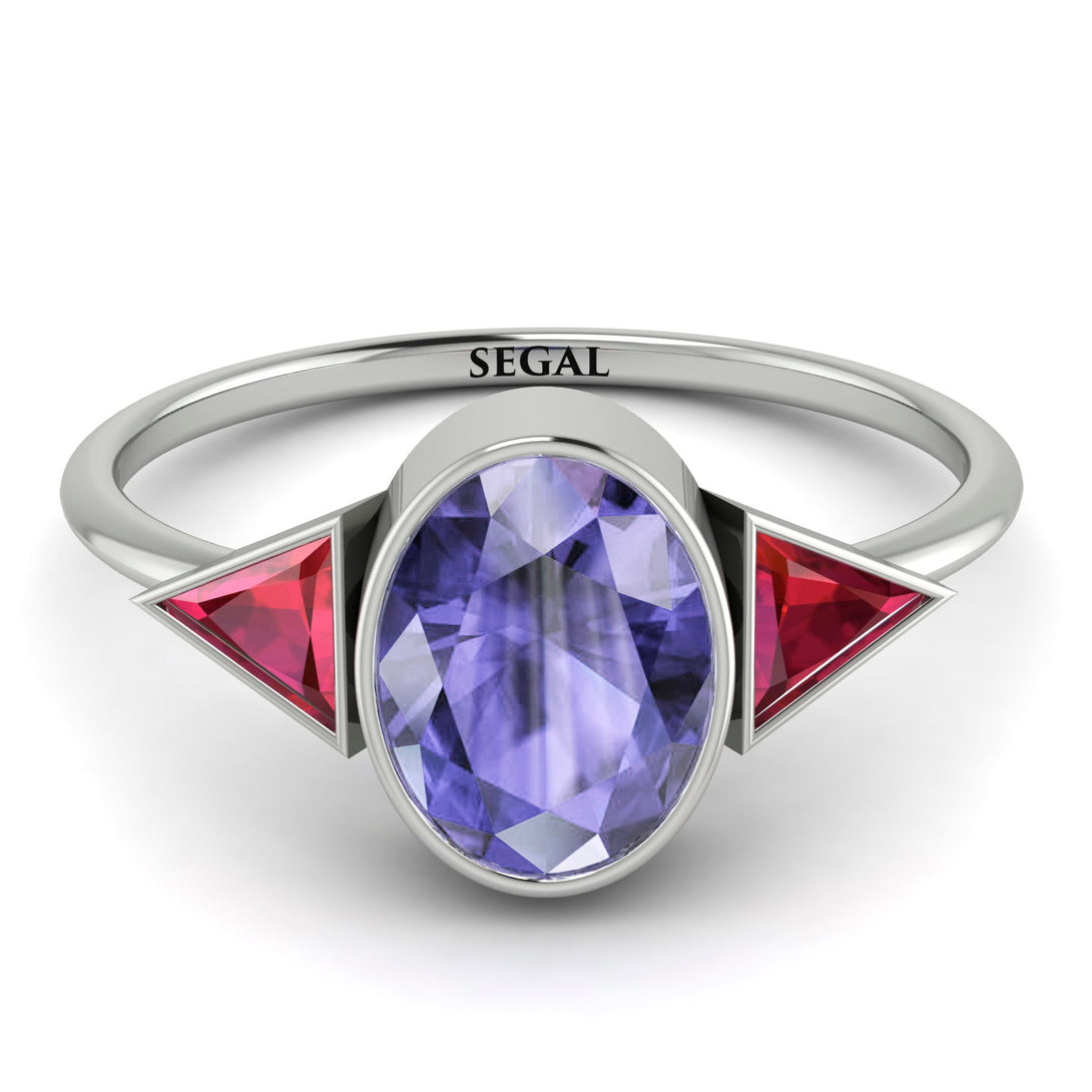 Geometrical Bezel Tanzanite Ring - Trinity No. 212