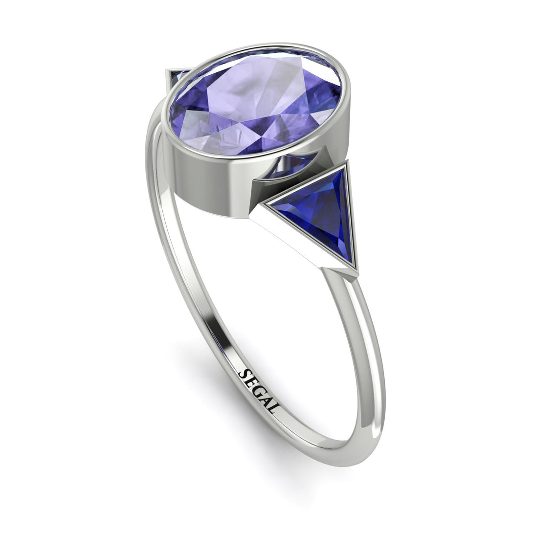 Geometrical Bezel Tanzanite Ring - Trinity No. 215