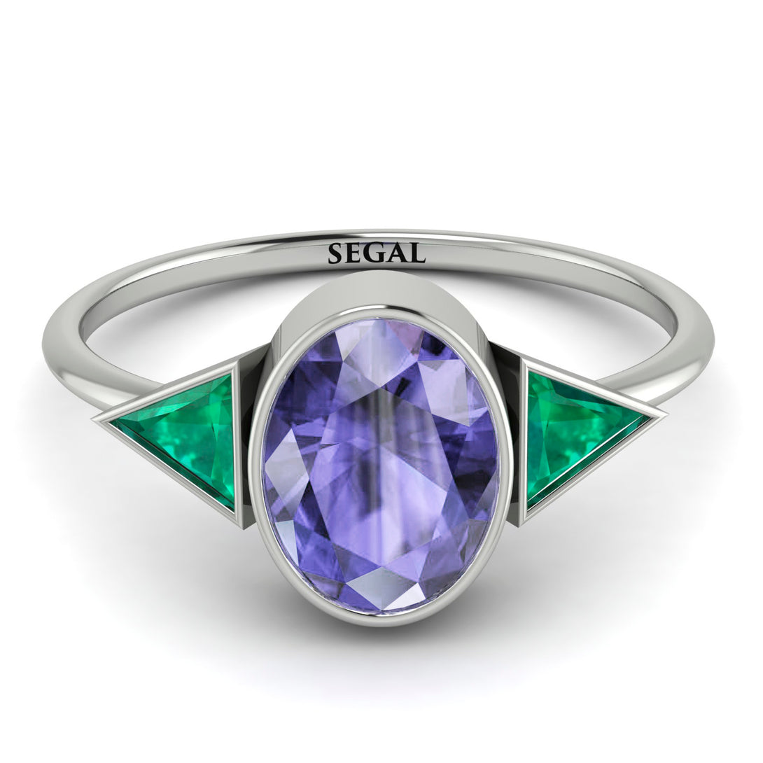 Geometrical Bezel Tanzanite Ring - Trinity No. 206
