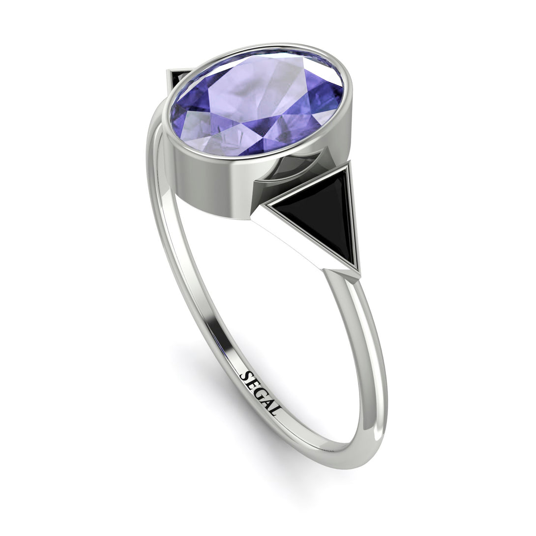 Geometrical Bezel Tanzanite Ring - Trinity No. 209