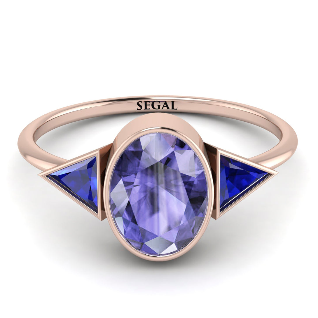 Geometrical Bezel Tanzanite Ring - Trinity No. 214