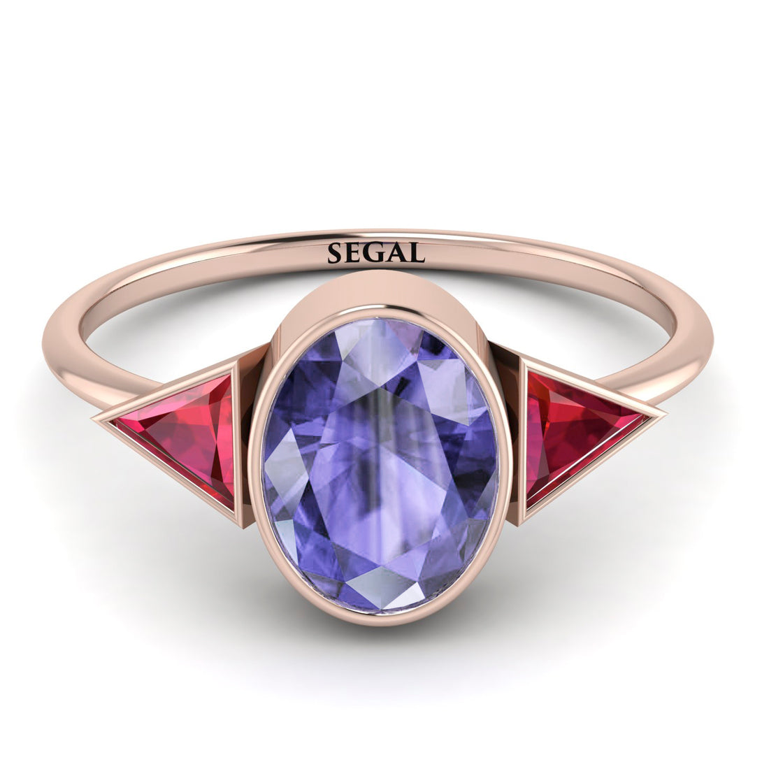 Geometrical Bezel Tanzanite Ring - Trinity No. 211