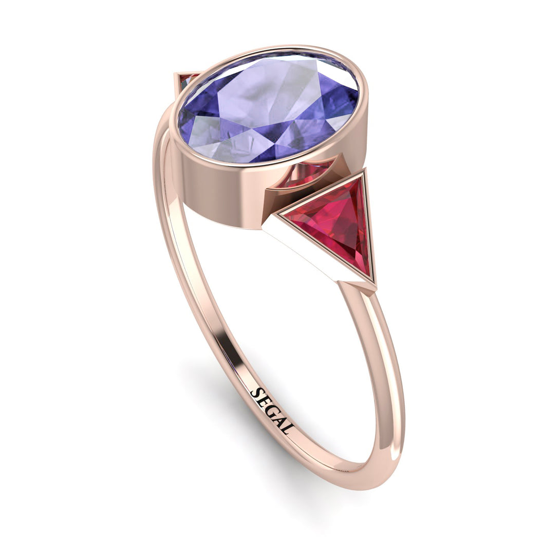 Geometrical Bezel Tanzanite Ring - Trinity No. 211