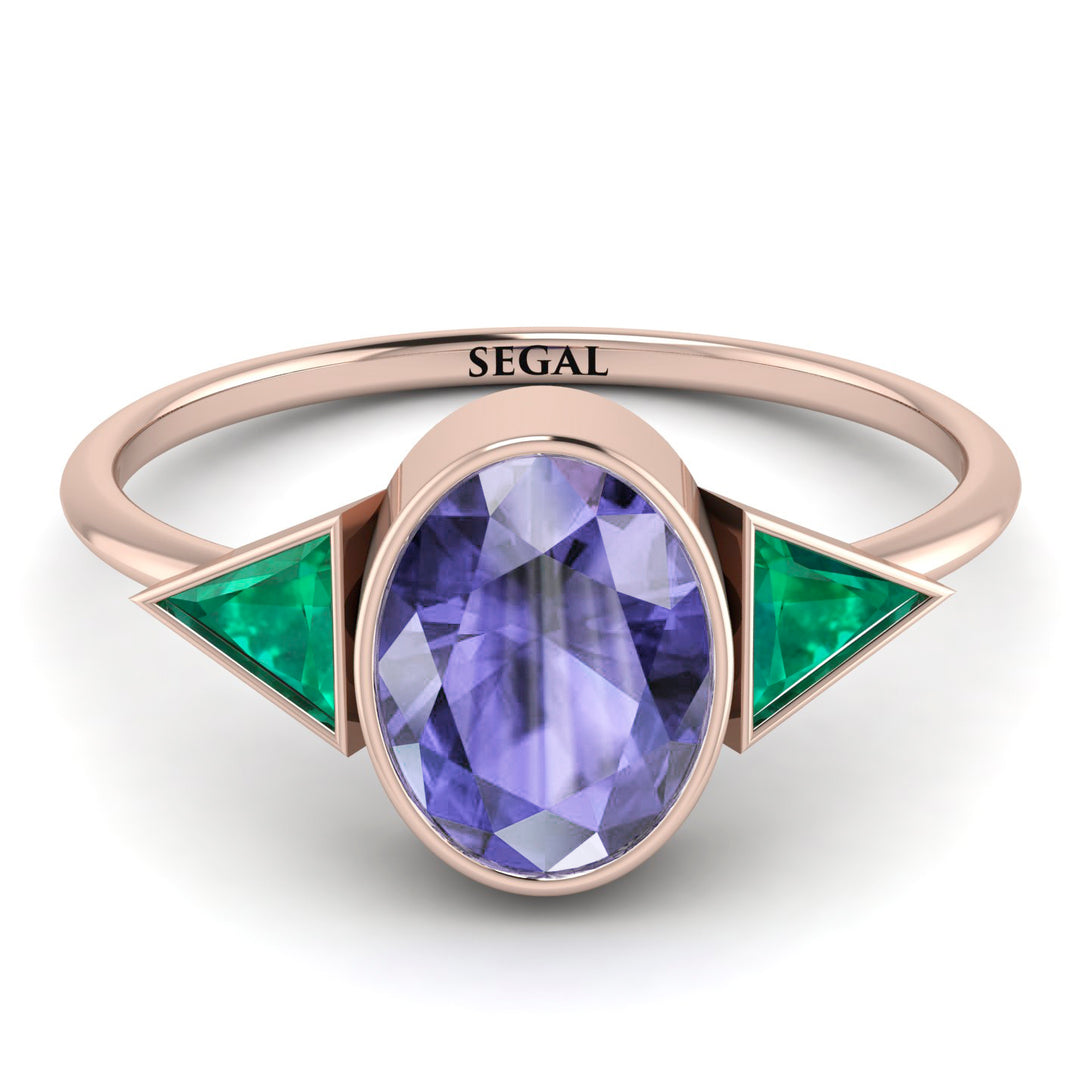 Geometrical Bezel Tanzanite Ring - Trinity No. 205