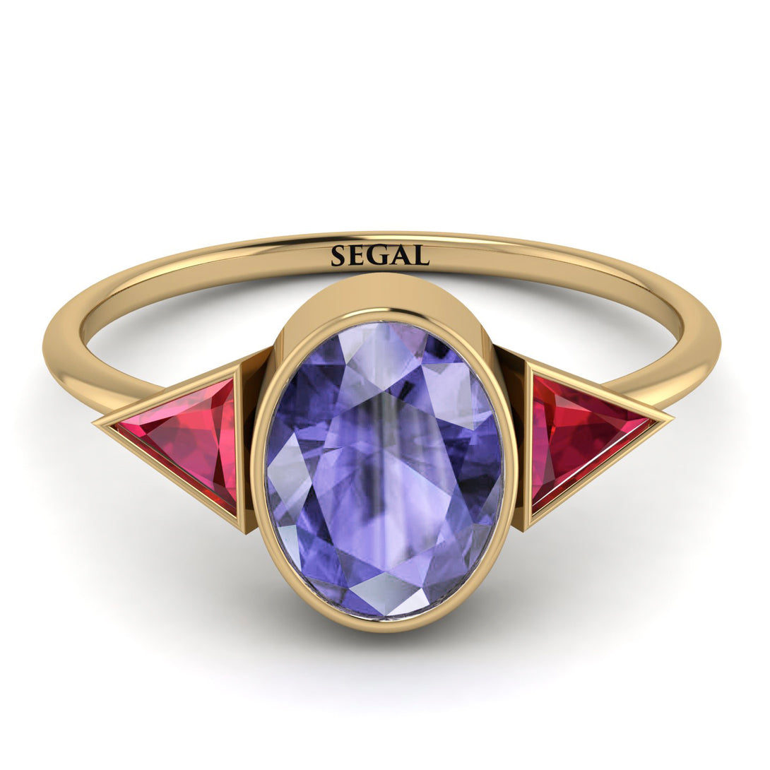 Geometrical Bezel Tanzanite Ring - Trinity No. 210