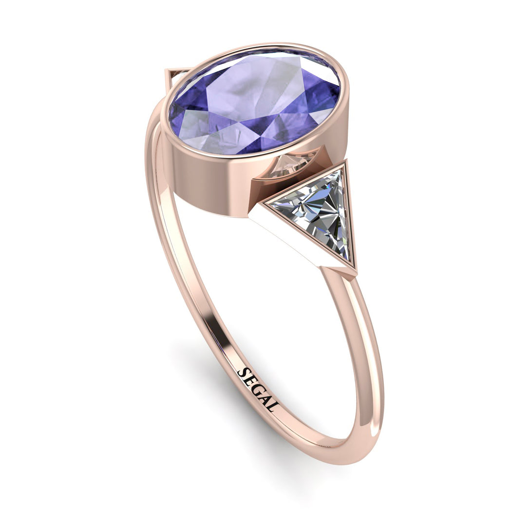 Geometrical Bezel Tanzanite Ring - Trinity No. 202