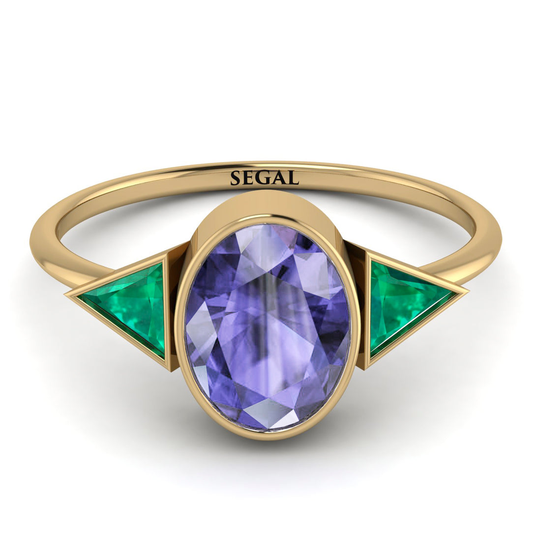 Geometrical Bezel Tanzanite Ring - Trinity No. 204