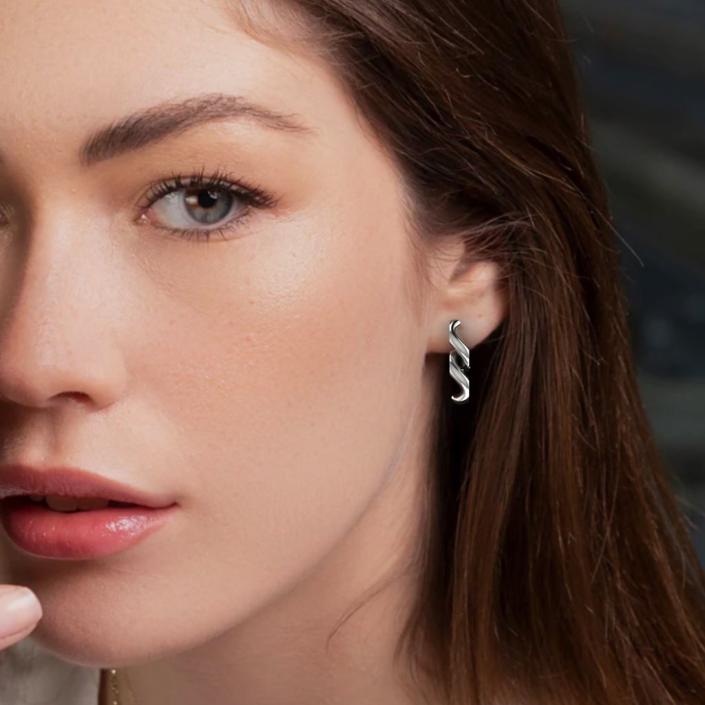 Gold Double Chain Link Earring - Trudy No. 3