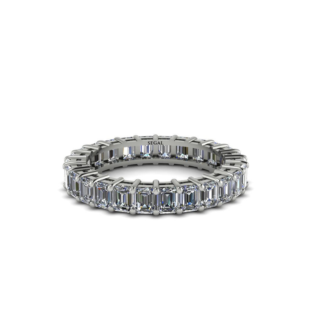 Emerald Cut Diamond Gold Eternity Wedding Band - Phoenix No. 3